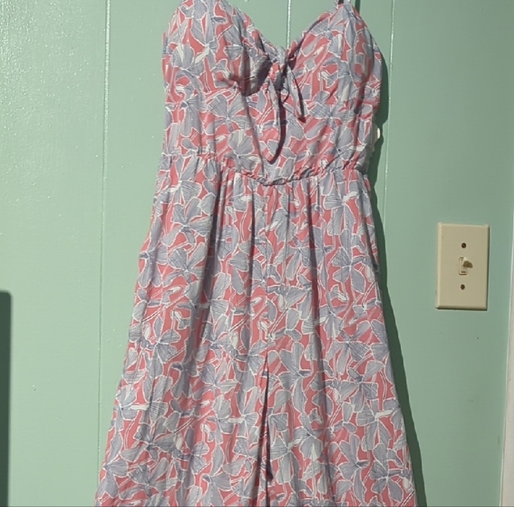 Floral Pink and White Jumpsuit